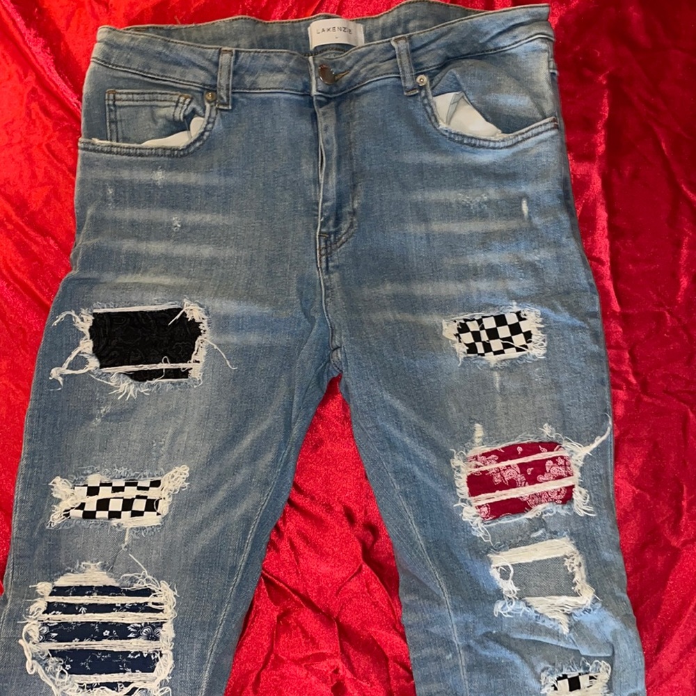 Lakenzie Men patch Jeans size L 32 - 36